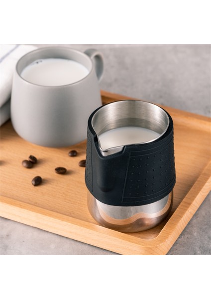 Silikon Kavrama Pedleri 350 ml Paslanmaz Çelik Silikon Süt Köpürtme Sürahi Espresso Kahve Barista Craft Latte Cappuccino Süt Krema Köpürtücü Bardak Sürahi Yapımcısı (Yurt Dışından) fiyatları