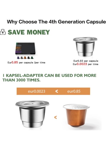 Nesprecofsso Yeniden Kullanılabilir Kahve Kapsülü Için Nespresso2 Icafilas Dolce Gusto Için Cafissimo Için Paslanmaz Çelik Doldurulabilir Filtreler (Yurt Dışından)