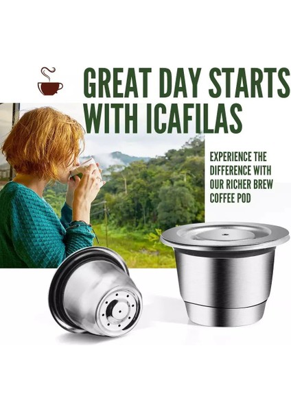 2 Adet Icafilas Paslanmaz Çelik Doldurulabilir Yeniden Kullanılabilir Nespresso Kahve Kapsülü Cafeteira Filtre Essenza Mini ve Citi (Yurt Dışından) fiyatları