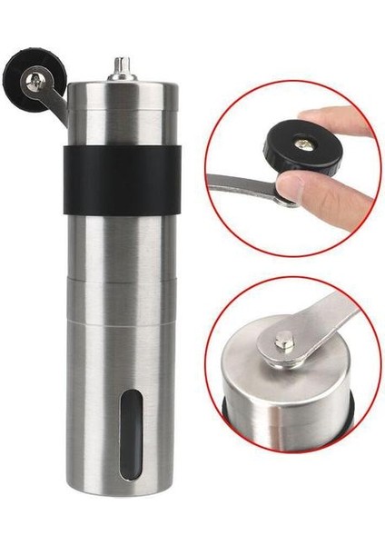 18 cm Kaymaz Manuel Kahve Değirmeni Mini Paslanmaz Çelik El El Yapımı Kahve Çekirdeği Öğütücüler Değirmen Köpürtücü Mutfak Aracı Kahve Aksesuarları (Yurt Dışından)