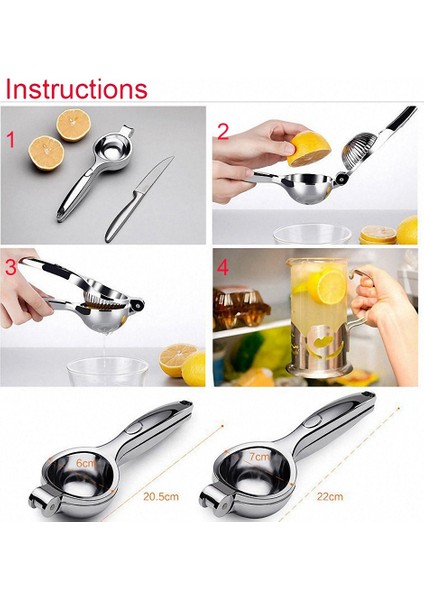 Standart L Gümüş Ev Meyve Limon Manuel Sıkacağı Narenciye Portakal El Sıkacağı Pres Makinesi Paslanmaz Çelik Dayanıklı Mutfak Aracı (Yurt Dışından) modelleri