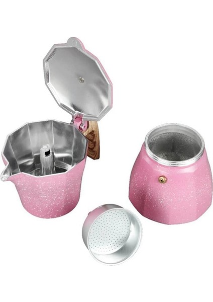 Pembe 2x Soba Üstü Espresso Makinesi - Moka Pot Kahve Makinesi Gazlı Veya Elektrikli Soba Üstü - 3 Bardak Espresso Shot Makinesi (Yurt Dışından) indirimleri
