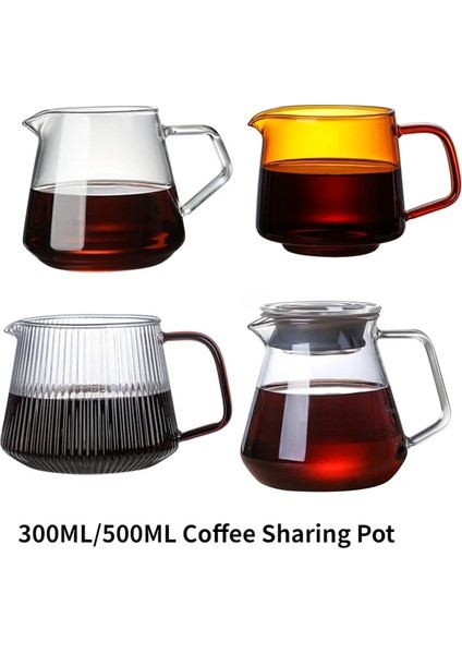 600ML Sarı Sürahi Damla Cezve 300ML 500ML V60 Cam Aralığı Sunucu Su Isıtıcısı Brewer Barista Percolator Üzerine Dökün Temizle #6 (Yurt Dışından)