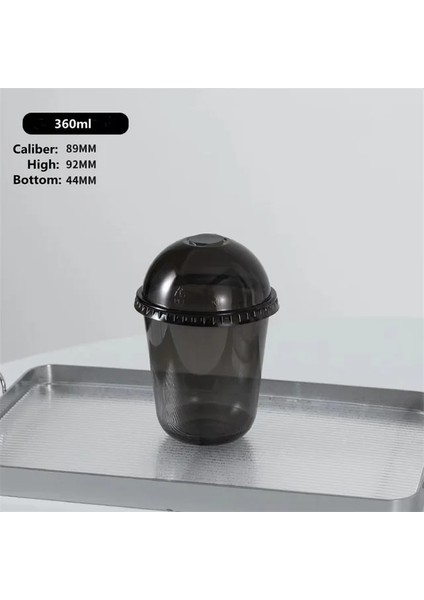 360 ml Top Kapağı 50 Adet Lbsısı Life 50 Adet 89 Kalibre Tek Kullanımlık Soğuk Içecek Bardağı Siyah Pet U-Şekilli Bardak Latte Buzlu Kahve Süt-Çay Paketi Paket Servis Bardağı (Yurt Dışından)