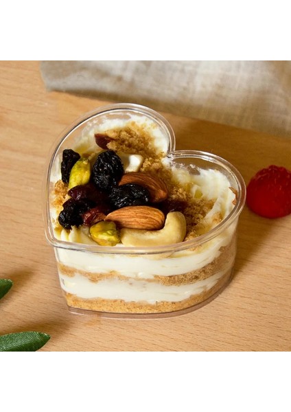 25 Adet 25 Adet 120 ml Kalp Şeklinde Plastik Yoğurt Tatlı Mini Porsiyon Kabı (Yurt Dışından) fırsatları