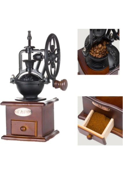 Manuel Kahve Değirmeni Ahşap Kahve Çekirdeği Değirmeni Taşlama Dönme Dolap Retro El Yapımı Krank Kahve Makinesi Ev Mutfak Aletleri Için (Yurt Dışından) modelleri