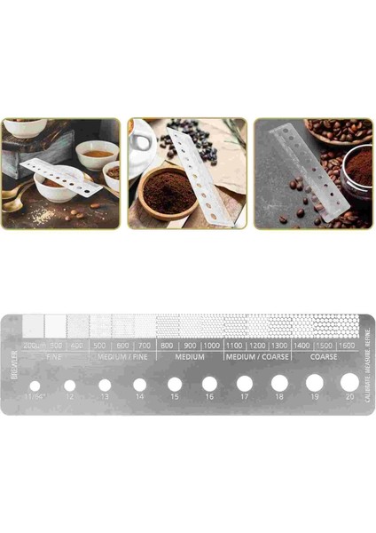 Gösterildiği Gibi 16.5x4.3cm Pro Tools Cetvel Pratik Kahve Öğütme Boyutu Taşlama Ölçüsü Ölçme Terazisi Kaynağı Paslanmaz Çelik Fasulye Öğütücü Aksesuarı (Yurt Dışından) fiyatları