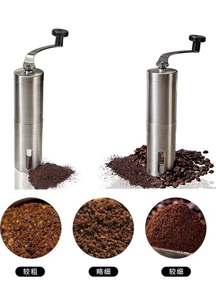 Kahve Kaşığı Fransız Kabartma Makinesi Için Manuel Kahve Değirmeni, Elde Tutulan Mini, K Fincan, Fırçalanmış Paslanmaz Çelik Taşınabilir Konik Öğütücü (Yurt Dışından) modelleri