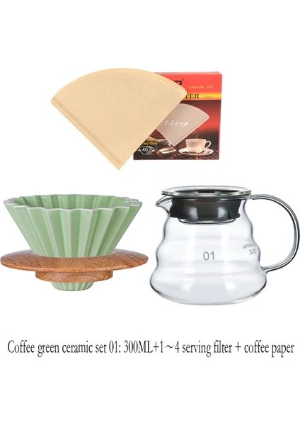 Kahve Seti 300ML 02 Seramik El Yapımı Origami Filtre Fincan, El Yapımı Kahve Filtre Fincan, V60 Huni Damla Kek Fincan, Çoklu Renkler Mevcuttur (Yurt Dışından)