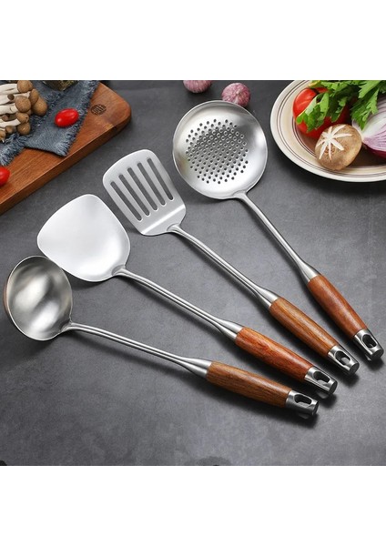 Stil 8 304 Paslanmaz Çelik Gülağacı Ahşap Saplı Mutfak Eşyaları Spatula Kürek Kevgir Ahçı Kaşığı Mutfak Eşyaları Mutfak Eşyası Turner Seti (Yurt Dışından) fiyatları