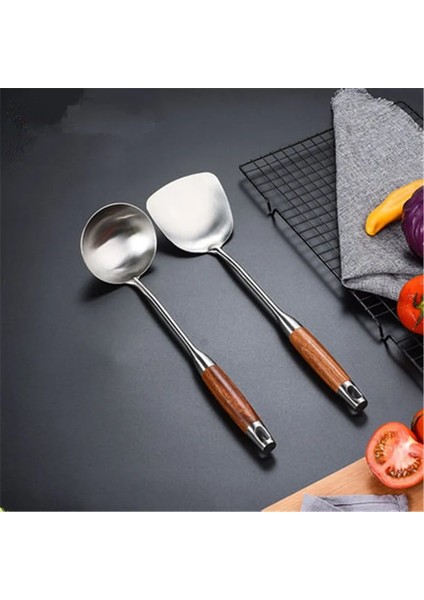 Stil 8 304 Paslanmaz Çelik Gülağacı Ahşap Saplı Mutfak Eşyaları Spatula Kürek Kevgir Ahçı Kaşığı Mutfak Eşyaları Mutfak Eşyası Turner Seti (Yurt Dışından) fırsatları