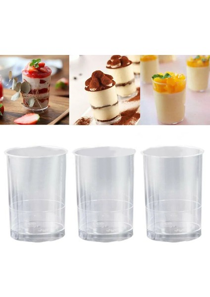 Temizle 10/20 Adet 100 ml Tek Kullanımlık Tatlı Bardağı Plastik Tatlı Dondurma Fincan Ev Noel Düğün Festivali Parti Verilen Gıda Kabı (Yurt Dışından)