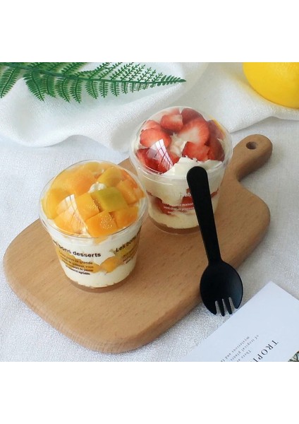 B 50 Adet/paket 200 ml Köpük Fincan Tatlı Puding Tek Kullanımlık Plastik Kek Fincan Tatlı Paketi Pişirme Malzemeleri (Yurt Dışından)