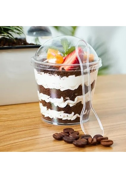 B 50 Adet/paket 200 ml Köpük Fincan Tatlı Puding Tek Kullanımlık Plastik Kek Fincan Tatlı Paketi Pişirme Malzemeleri (Yurt Dışından)