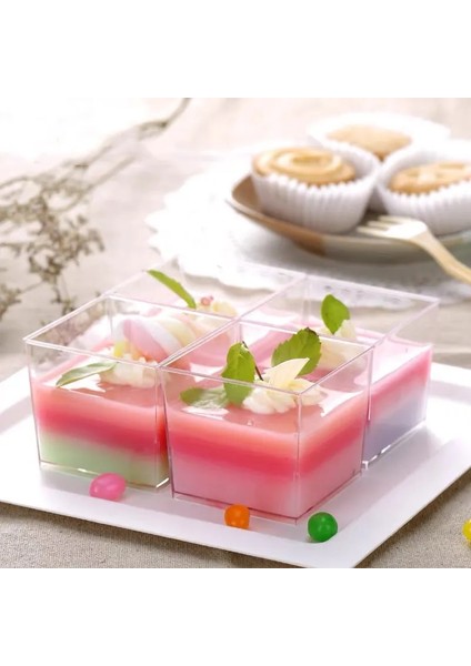 50 Adet 20/50 Adet 150 ml Tek Kullanımlık Plastik Tatlı Bardak Şeffaf Şeffaf Jöle Yoğurt Muslar Meze Kase Pişirme Gıda Kabı (Yurt Dışından)