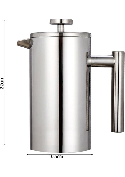 1000ML 1000ML Kahve Makinesi Paslanmaz Çelik Espresso French Press Kahve Makinesi 350/800 ml Çift Duvar Yalıtımlı Kahve Çay Makinesi Pot (Yurt Dışından)