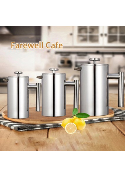 1000ML 1000ML Kahve Makinesi Paslanmaz Çelik Espresso French Press Kahve Makinesi 350/800 ml Çift Duvar Yalıtımlı Kahve Çay Makinesi Pot (Yurt Dışından) fiyatları