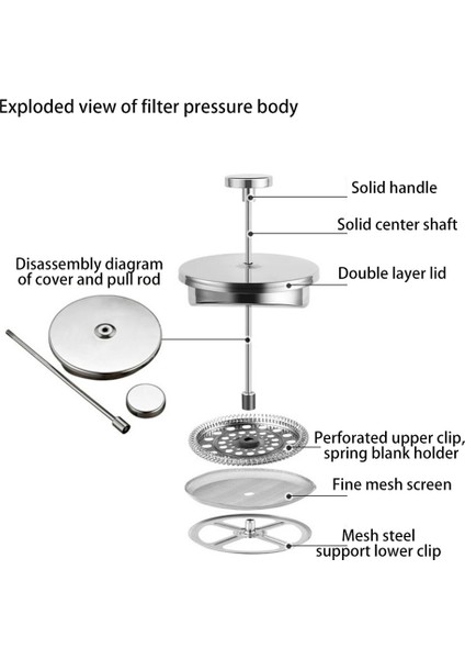 1000ML 1000ML Kahve Makinesi Paslanmaz Çelik Espresso French Press Kahve Makinesi 350/800 ml Çift Duvar Yalıtımlı Kahve Çay Makinesi Pot (Yurt Dışından) modelleri