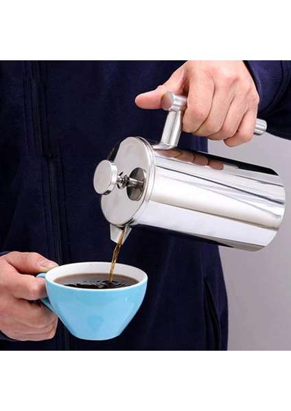 1000ML 1000ML Kahve Makinesi Paslanmaz Çelik Espresso French Press Kahve Makinesi 350/800 ml Çift Duvar Yalıtımlı Kahve Çay Makinesi Pot (Yurt Dışından) fırsatları