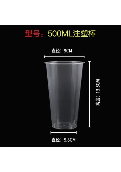 500 ml Beyaz Kapaklar Sert Yeniden Kullanılabilir Kabarcık Çay Bardağı Tek Kullanımlık Plastik Süt Çay Boba Bardağı Parti Için Tek Kullanımlık Kapaklı ve Saman Verrine Gözlük Kadeh (Yurt Dışından)