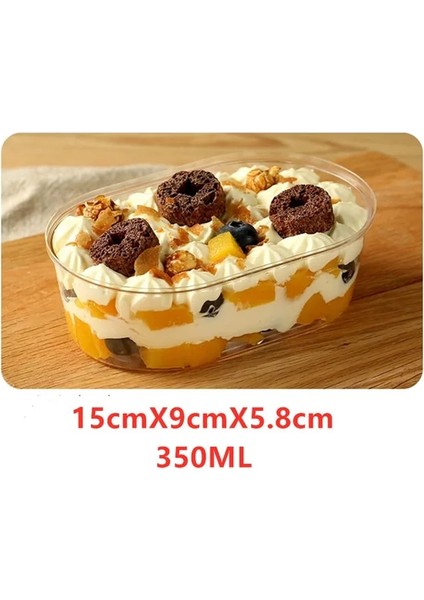 15 Adet 15 Adet Plastik Bardaklar Tatlı Bardağı Tek Kullanımlık Puding Jöle Yoğurt Musları Tatlı Pişirme Pasta Kutusu Trapez Gıda Kabı (Yurt Dışından)