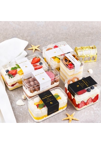 15 Adet 15 Adet Plastik Bardaklar Tatlı Bardağı Tek Kullanımlık Puding Jöle Yoğurt Musları Tatlı Pişirme Pasta Kutusu Trapez Gıda Kabı (Yurt Dışından)