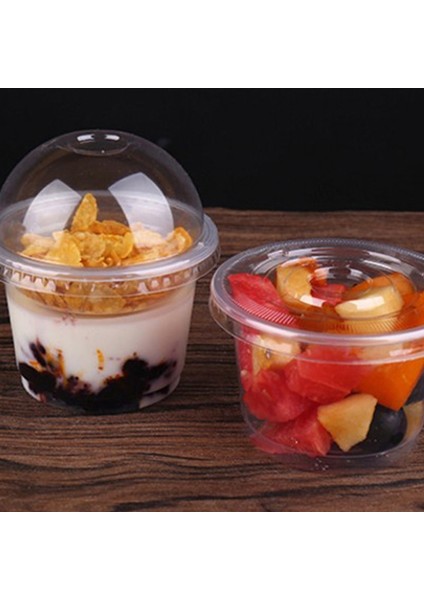 50 Adet 250ML 02 50 Adet 250ML 300ML Puding Bardak Kapaklı Plastik Kutular Dondurma Köpüğü Tatlı Piknik Parti Ambalaj Tatlı Kapaklı Bardaklar (Yurt Dışından)