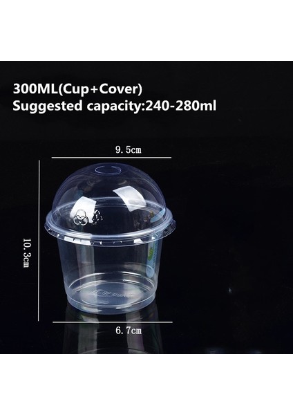 50 Adet 250ML 02 50 Adet 250ML 300ML Puding Bardak Kapaklı Plastik Kutular Dondurma Köpüğü Tatlı Piknik Parti Ambalaj Tatlı Kapaklı Bardaklar (Yurt Dışından)