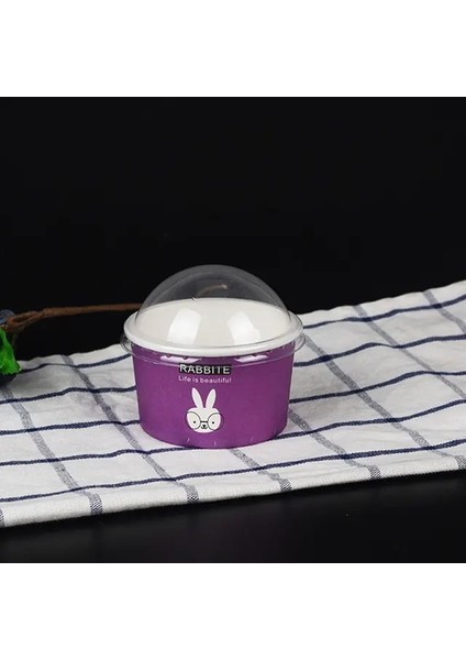 Mor Kağıt Dondurma Bardak Bardak Waffle Tatlı Topu Tutucu Mousse Kek Jöle Ceketler Mezeler Yoğurtlu Puding (Yurt Dışından)