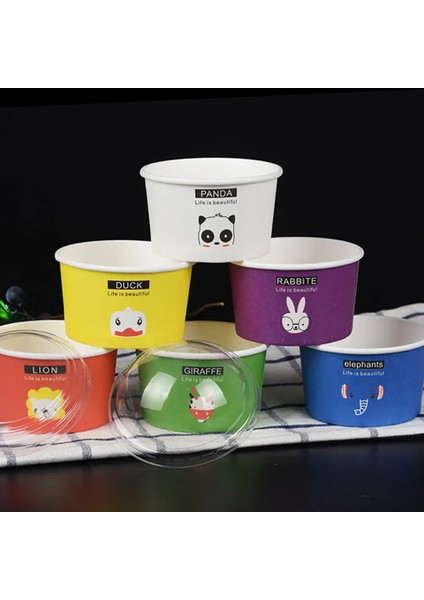 Mor Kağıt Dondurma Bardak Bardak Waffle Tatlı Topu Tutucu Mousse Kek Jöle Ceketler Mezeler Yoğurtlu Puding (Yurt Dışından)