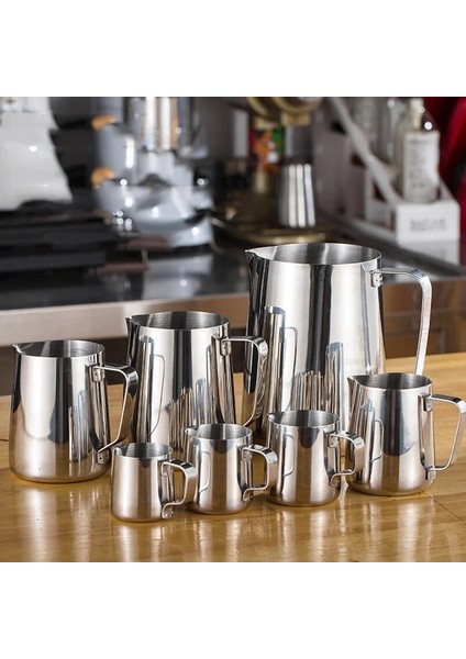 150ML Paslanmaz Çelik Süt Köpürtme Sürahisi Espresso Kahve Barista Craft Latte Cappuccino Süt Kreması Fincan Köpürtme Sürahisi Sürahi (Yurt Dışından)