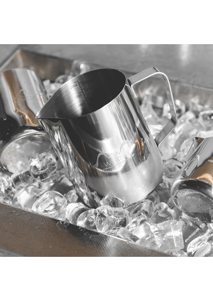 150 ml ve 600 ml Süt Sürahi Frothering Fincan Paslanmaz Çelik Gümüş Kahve Garland Iğne Havlu Temizleme Aracı Seti Barista Craft Latte Cappuccino (Yurt Dışından)
