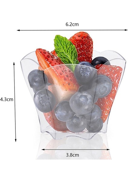 10 Adet 5/10 Adet Mini Tek Kullanımlık Plastik Bardaklar Tatlı Bardaklar Şeffaf Köpük Salata Jöle Yoğurt Pişirme Trapez Gıda Kabı Dondurma Fincan (Yurt Dışından)