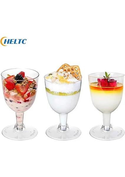 10 Adet 5/10 Adet Mini Tek Kullanımlık Plastik Bardaklar Tatlı Bardaklar Şeffaf Köpük Salata Jöle Yoğurt Pişirme Trapez Gıda Kabı Dondurma Fincan (Yurt Dışından)
