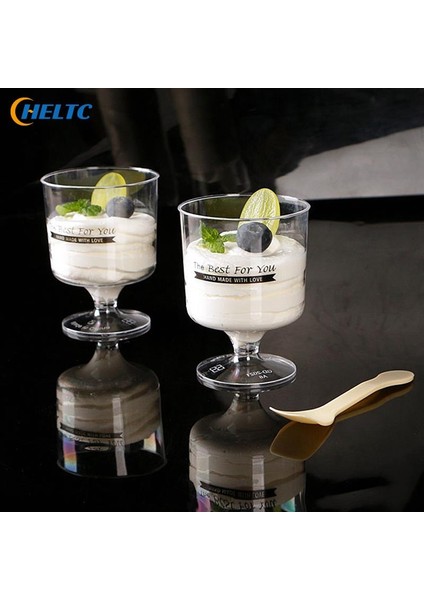 10 Adet 5/10 Adet Mini Tek Kullanımlık Plastik Bardaklar Tatlı Bardaklar Şeffaf Köpük Salata Jöle Yoğurt Pişirme Trapez Gıda Kabı Dondurma Fincan (Yurt Dışından)