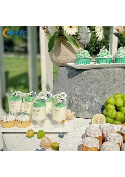 10 Adet 5/10 Adet Mini Tek Kullanımlık Plastik Bardaklar Tatlı Bardaklar Şeffaf Köpük Salata Jöle Yoğurt Pişirme Trapez Gıda Kabı Dondurma Fincan (Yurt Dışından)