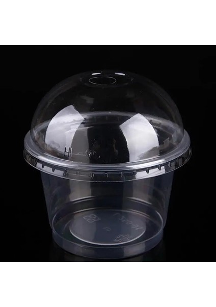 20 Adet 50 Adet/20 Adet 250 ml Tek Kullanımlık Tatlı Bardak Şeffaf Plastik Salata Kasesi Dondurma Tatlı Bardak Delikli Kubbe Kapağı (Yurt Dışından)