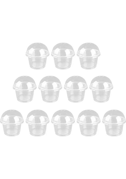 20 Adet 50 Adet/20 Adet 250 ml Tek Kullanımlık Tatlı Bardak Şeffaf Plastik Salata Kasesi Dondurma Tatlı Bardak Delikli Kubbe Kapağı (Yurt Dışından)