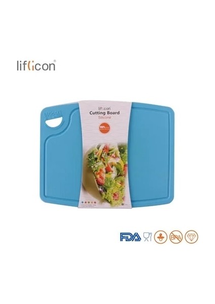 Mini-Mavi Liflicon Silikon Kesme Tahtaları Kaymaz Doğrama Tahtaları Paspaslar 9.1"/12.5" Meyve, Sebze Doğrama Blokları Mutfak Aletleri (Yurt Dışından)