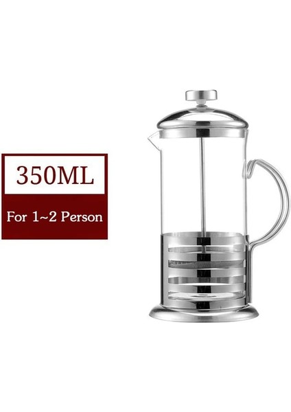 Bir 350 ml 350/600/800/1000 ml Fransız Basın Kahve Çay Süt Makinesi Yüksek Sıcaklık Paslanmaz Çelik Filtre Dayanıklı Espresso Kahve Makinesi (Yurt Dışından)