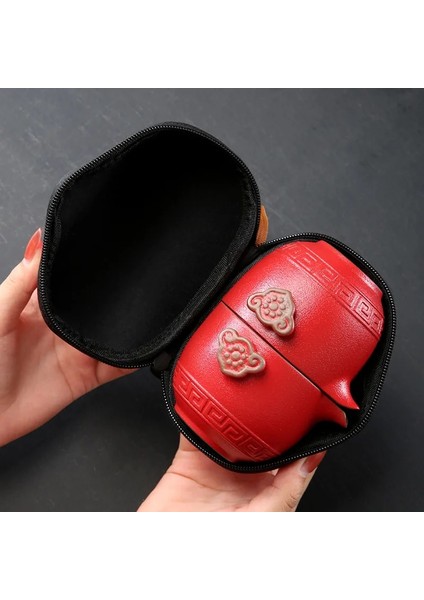 09 Özelleştirmek Çin Kung Fu Çay Seti Seramik Taşınabilir Çaydanlık Seti Seyahat Gaiwan Çay Bardak Çay Töreni Çay Fincanı Ince El Pot (Yurt Dışından) fırsatları