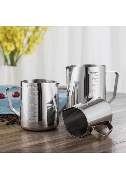 02 Paslanmaz Çelik Süt Köpürtme Sürahi Espresso Kahve Barista Latte Cappuccino Süt Krem Fincan Köpürtme Sürahi Sürahi Süt Sürahileri (Yurt Dışından) modelleri