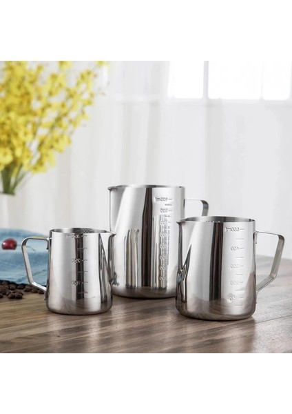 02 Paslanmaz Çelik Süt Köpürtme Sürahi Espresso Kahve Barista Latte Cappuccino Süt Krem Fincan Köpürtme Sürahi Sürahi Süt Sürahileri (Yurt Dışından) indirimleri