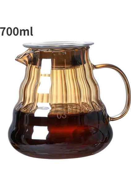 700ML Amber Bulut Kahve Makinesi 300ML 600ML 700ML Dökün Cam Aralığı Kahve Sunucusu Su Şişesi Kahve Makinesi Barista Filtre El Demleme Fincan (Yurt Dışından)