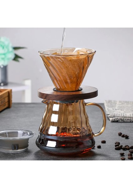 700ML Amber Bulut Kahve Makinesi 300ML 600ML 700ML Dökün Cam Aralığı Kahve Sunucusu Su Şişesi Kahve Makinesi Barista Filtre El Demleme Fincan (Yurt Dışından)