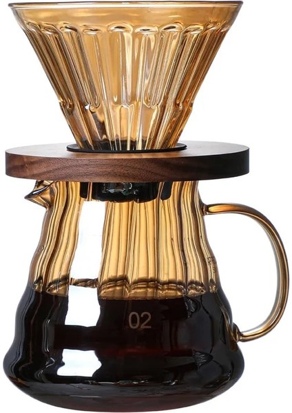 700ML Amber Bulut Kahve Makinesi 300ML 600ML 700ML Dökün Cam Aralığı Kahve Sunucusu Su Şişesi Kahve Makinesi Barista Filtre El Demleme Fincan (Yurt Dışından)