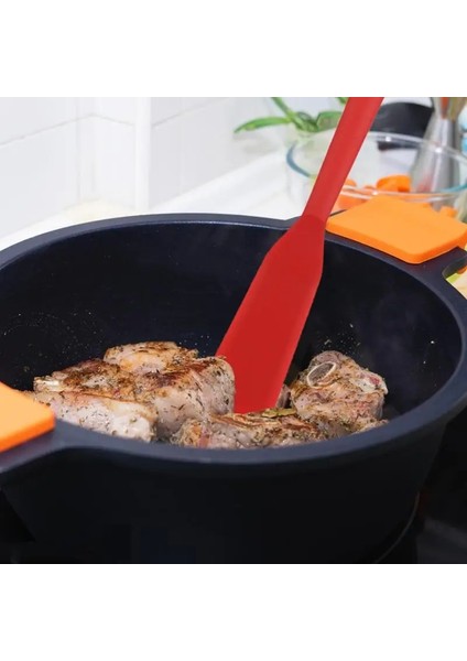 Kırmızı Kilitli Çanta 2 Parça Silikon Brownie Servis Spatula Esnek Yapışmaz Servis Turner Çerez Oluklu Spatula Hamur Pişirme Gereçleri Seti (Yurt Dışından) indirimleri