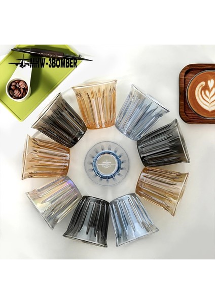 2 Adet Mavi 160 ml Mhw-3bomber 160 ml Cam Kahve Fincanı Sanat Şarap Bardakları Ofis Anti-Haşlanma Su Kupaları Espresso Bardak Şık Ev Barista Aksesuarları (Yurt Dışından)
