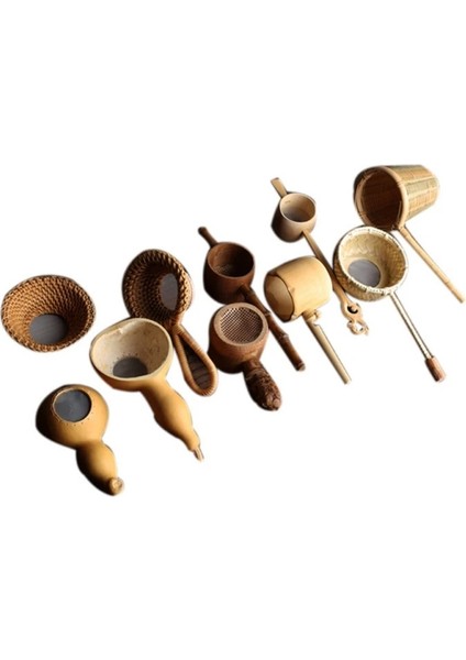 A2 Çay Töreni Aksesuarları Japonya Teaism Bambu Rattan Kabak Şekilli Çay Yaprakları Huni Süzgeçler Çay Masası Süsü (Yurt Dışından)