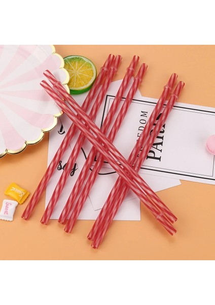 Kırmızı Renkli Yeniden Kullanılabilir Sert Şerit Pipet Düğün Parti Dekor Plastik Araç Çubuğu Suyu Içme Gökkuşağı Saman Ev Aksesuarları (Yurt Dışından) fırsatları